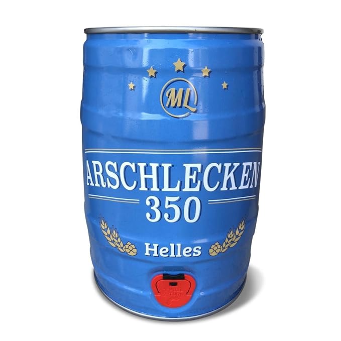 Arschlecken 350 Partyfass 5 Liter Helles Bier 5,2% vol, Arschlecken350 Bierfass by Sepp Bumsinger,KEG Party & Geschenkidee au