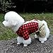 SMALLLEE_LUCKY_STORE Pet Clothes for Small Dog Cat Red Plaid Shirts Sweater with Khaki Overalls Pants Jumpsuit Outfits S