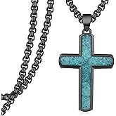 Tiaxiemo Black Cross Necklace 925 Sterling Sliver Cross Necklace Christian Jewelry Gifts for Men