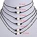 Barch Young Single Freshwater-Cultured Pearl Choker Necklace on Genuine Black Leather Cord for Women Handmade Choker Jewelry Gift (16