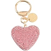 Bling Rhinestone Heart Keychain for Women – Sparkly Heart Purse Charm, Bag Accessory, Cute Key Ring for Car, Backpack