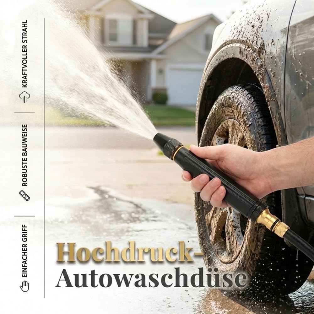 Hochdruckpistole für Gartenschlauch, Home High Pressure Car Wash Water Gun 3 Verstellbare Modi, 2026 Hochdruckreiniger Gartenbrause Gartenspritze für GartenbewäSserung AutowäSche Garten (1SET) 2