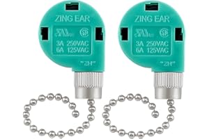 Dotlite 2Pack Ceiling Fan Pull Chain Switch 3 Speed 4 Wire UL Listed ZE-268S6 Fan Speed Control Replacement Accessories Compatible with Hunter Ceiling Fans Wall Lamps(Silver)