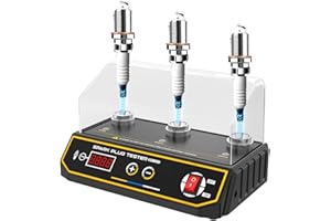 MOTOCOCHE Automotive Engine Ignition Coil Tester 200-9000rpm Adjustable Working Frequency, 3 Holes Spark Plug Gap Tool with Protective Cover for All 12V Gasoline