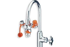 GUARDIAN EQUIPMENT Guardian G1200 Plastic EyeSafe Faucet-Mounted Eyewash with Faucet Control Valve, Chrome, 55/64"-27 Female