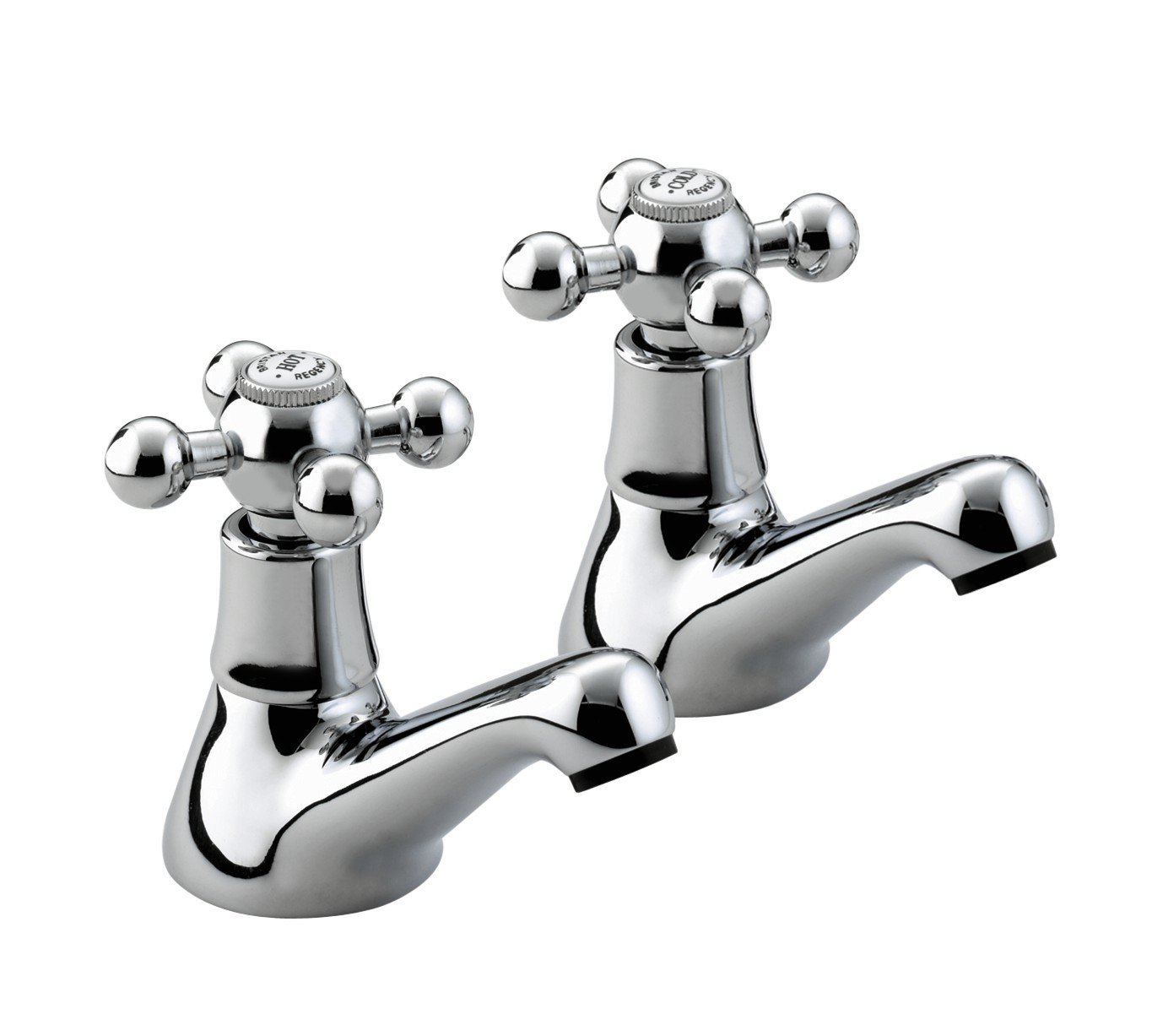 Bristan Regency Basin Pillar Taps for Bathroom Sink, Brass Sink Faucet, Chrome - R 1/2 C