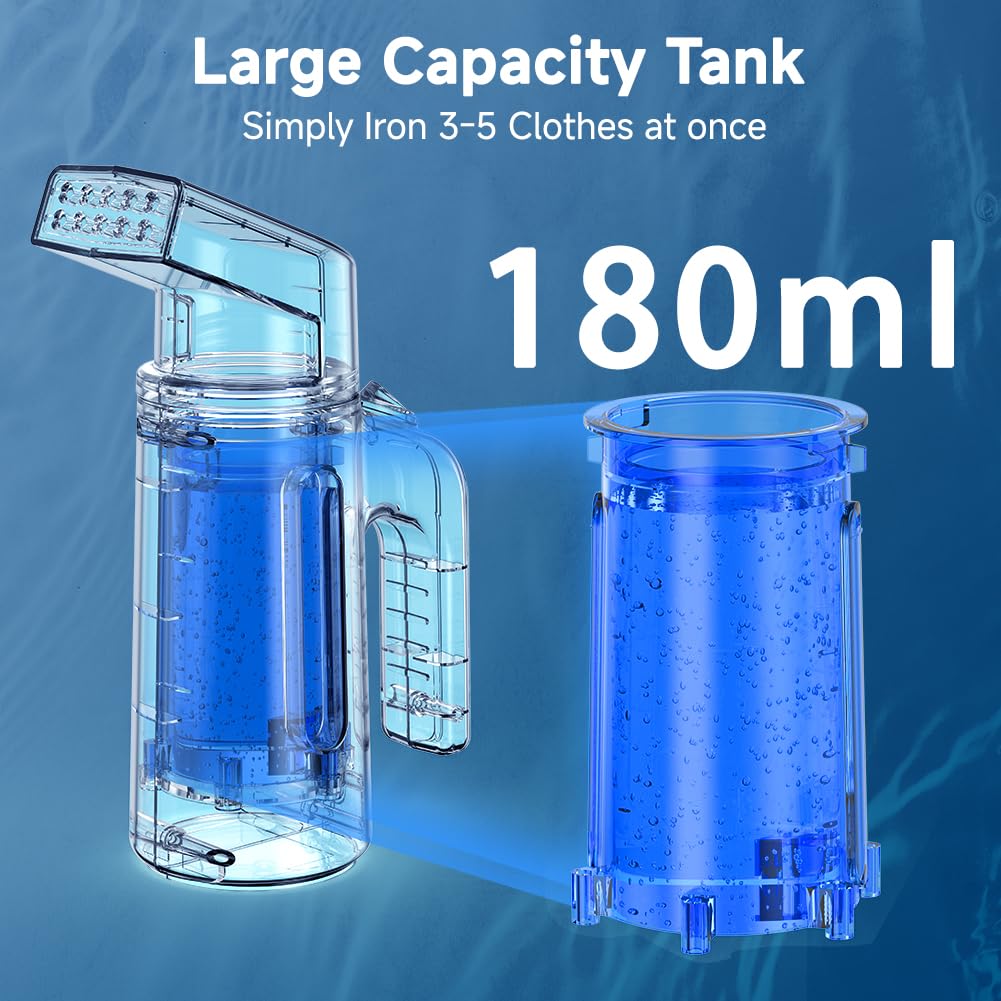 Steamer for Clothes 700W, Double Row Steam Clothes Steamer, Travel Steamer with 180ML Large Capacity Water Tank, 40S Fast Heat-up Garment Steamer for Home and Office(GY168)