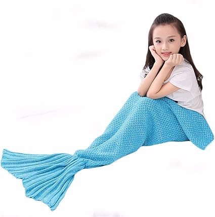 Regali Di Natale All Uncinetto.Sirena Coperta Per Ragazze Crochet Snuggle Sirena Coda Coperta Fatta A Mano All Uncinetto Regali Per Ragazze Migliore Regalo Di Natale Regali Di Compleanno Blu Amazon It Fai Da Te