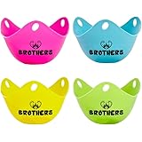 Egg Poacher – BROTHERS Silicone Egg Poaching Cups, For Microwave or Stovetop Egg Cooking, BPA Free, Pack of 4