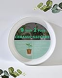 vensovo Large Ceramic Plant Saucer for Pots- 1 Pcs