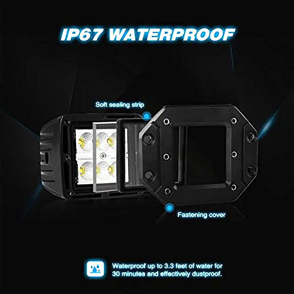 4.8 Inch Led Fog Light Bar 18W Outdoor Led Light Bar 6500K 1530LM Night Driving Lights Off Road Lights Led Flood Light Kit for 4X4 Cabin Boat Ship SUV ATV Deck Mining,1PC(18 monthes Warranty)