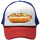 HOT DOG - concession truck fair carnival snack food Mesh Trucker Cap Hat, RWB