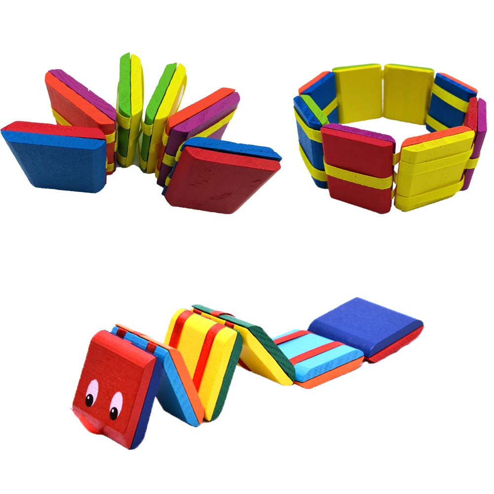 Amor 2 PCS Colorful Wooden Jacob\'s Ladder 2 Style Classic Toy for Kids