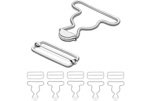 CooBigo 6 Sets 1-1/2" Overall Buckles Replacement, Suspender Buckle Metal Bib Clip Clasp with Adjustable Tri-Glide Slide Buck