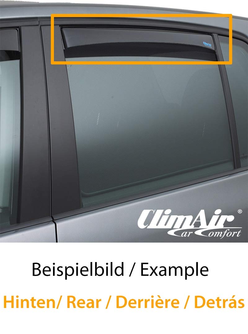 ClimAir Window Visors Master Dark (rear) compatible with Dacia Duster II 2018-2023, Black