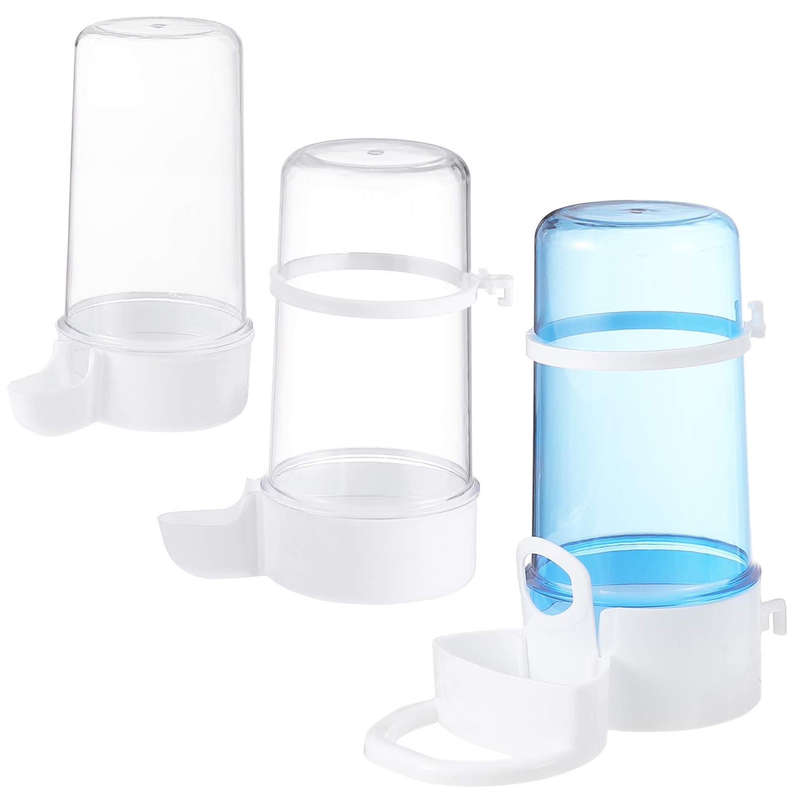 POPETPOP 3pcs Bird Cage Food Water Feeder Bird Water Bottle Food Container Dispenser Food Feeder For Cage Pet Parrot Birds Budgie Lovebirds Cockatiel