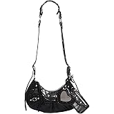 COOLOYA Women's Glossy Y2K Retro Hobo Bags Set PU Leather Underarm Purses Clutch Shoulder Handbags With Coin Wallets