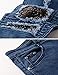 Men's Ripped Slim Fit Jeans Denim Pants with Broken Holes (W32, Blue-Wrinkle Knee)