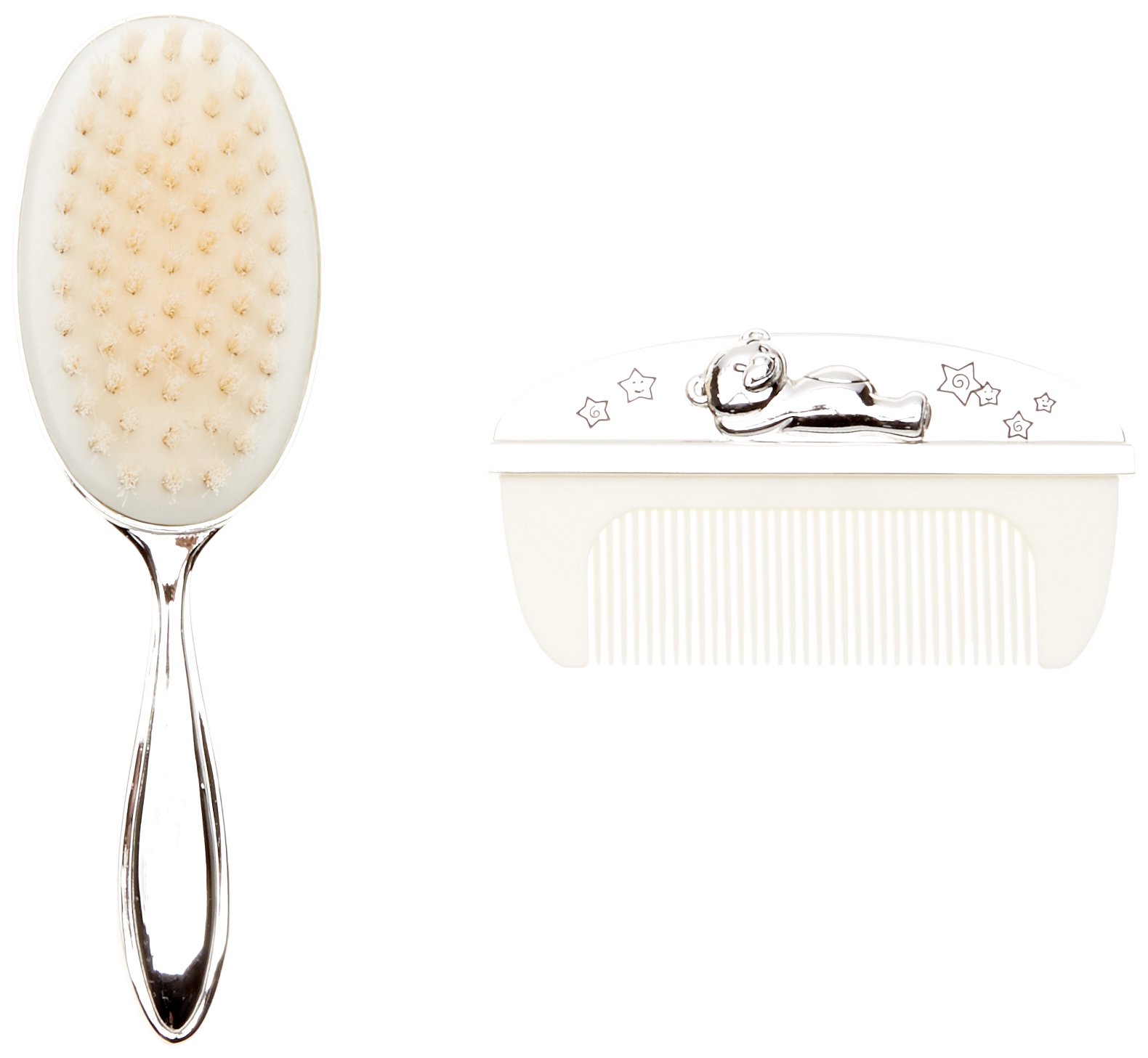 Widdop & Bingham - CG309 C - Birth/Christening Gift Set Brush & Comb Silver Plated - 16.2 x 8.2 x 5.6 cm