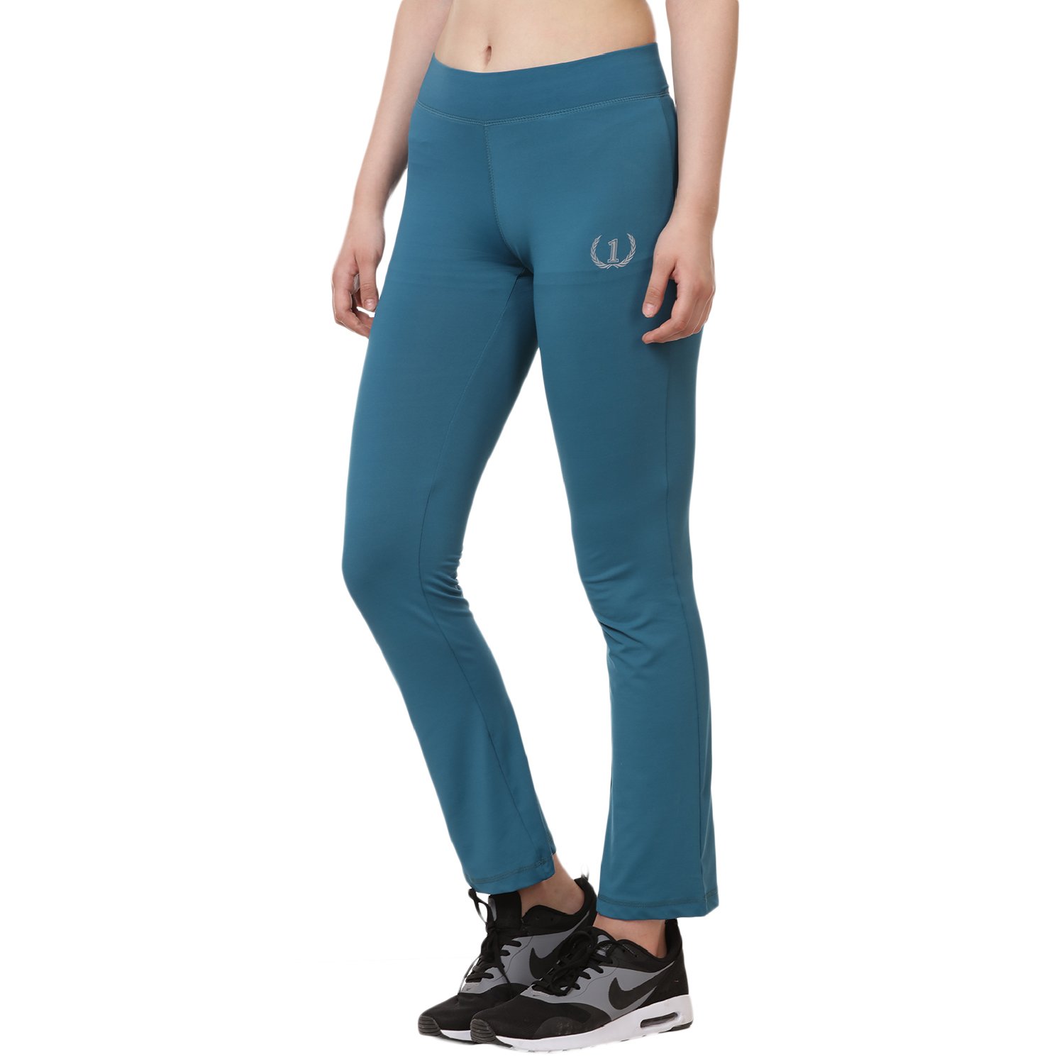 onesport womens solid black track pants-onsp57tel