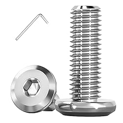 Metuja M8-1.25 x 40mm,20-Pack Silver Flat Head Hex