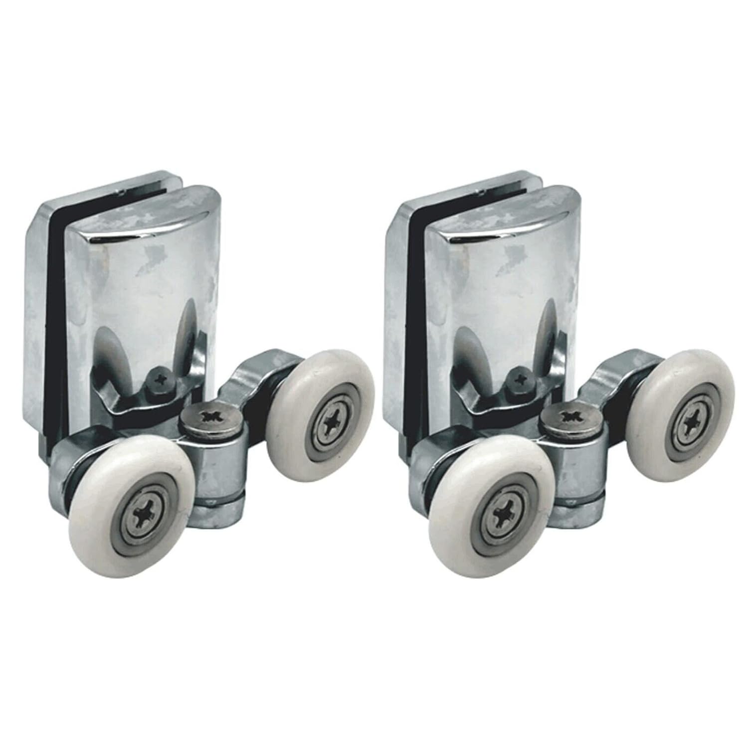 SmoothLY 2 x Twin Bottom Zinc Alloy Shower Door Rollers/Runners/Wheels 23mm Wheel