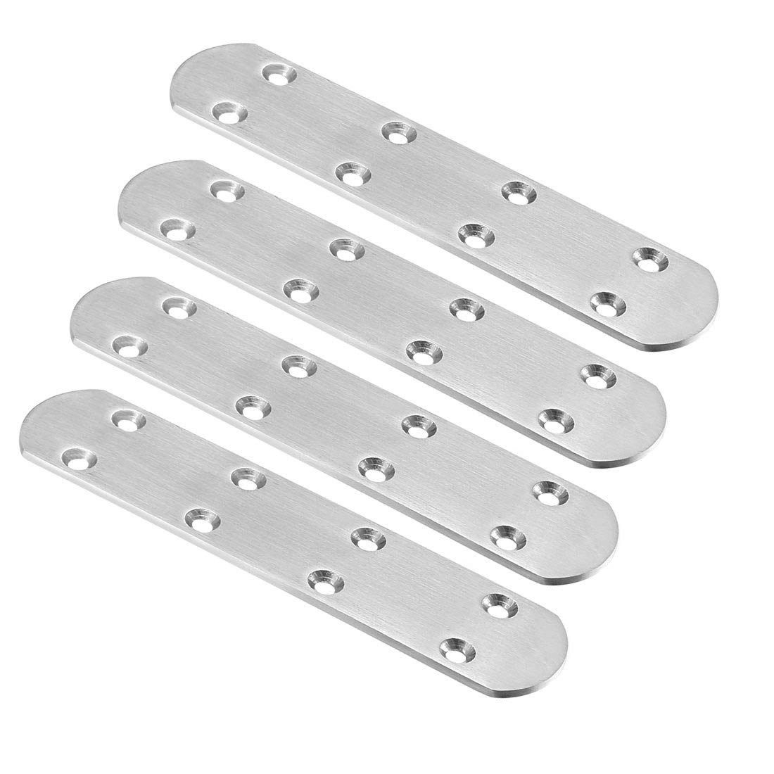 sourcing map Repair Plate, 164mmx38mm, Flat Fixing Mending Corner Brace Bracket Connector, Pack of 4