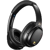1Mii AI E700 Hybrid Active Noise Cancelling Headphones, Bluetooth Over Ear, Wireless Hi-Res Audio with LDAC & aptX Low Latency for Airplane Travel & Home TV, AI Translation & Custom EQ via APP, Black