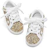 GINFIVE Toddler Girls Sneakers Little Girls Slip On Shoes Glitter Sneakers Toddler