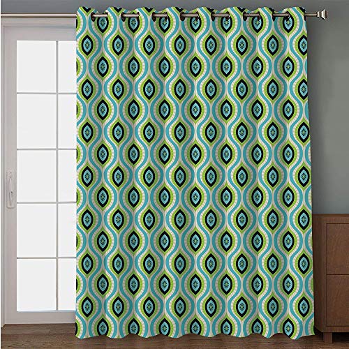 Iprint Blackout Patio Door Curtain Geometric Bohemian Spiritual