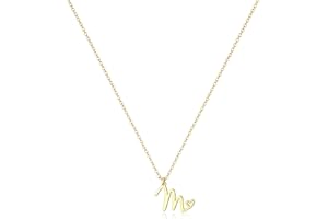 TEWIKY Initial Necklace for Women Girls, 14k Gold Filled/925 Sterling Silver Necklaces Dainty Gold Letter Pendant Necklace Trendy Waterproof Simple Cute Necklaces Custom Personalized Monogram Choker Necklace Gold Jewelry Gift