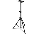 PYLE Universal Speaker Stand - Mount Holder Heavy-Duty Rubber Capped Tripod Base, Extending Adjustable Height 36.2” x 58.0”, 