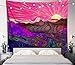 LUCID EYE Trippy Trek Tapestry, Psychedelic Mountain Sunrise, Girls Room Pink Wall Art Decor, Wall Hanging for Bedroom Living Room Dorm, 58x51 inches