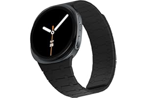 ZZDZZ Magnetic Band Compatible with Samsung Galaxy Watch 8 Band 40mm 44mm/Galaxy Watch 8 Classic 46mm(2025), Silicone Sport Strap for Women Men, Black