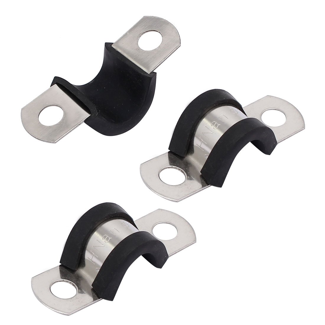 Sourcingmap 10mm Dia EPDM Rubber Lined U Shaped Pipe Tube Wire Clamps Clips 3pcs — image 1