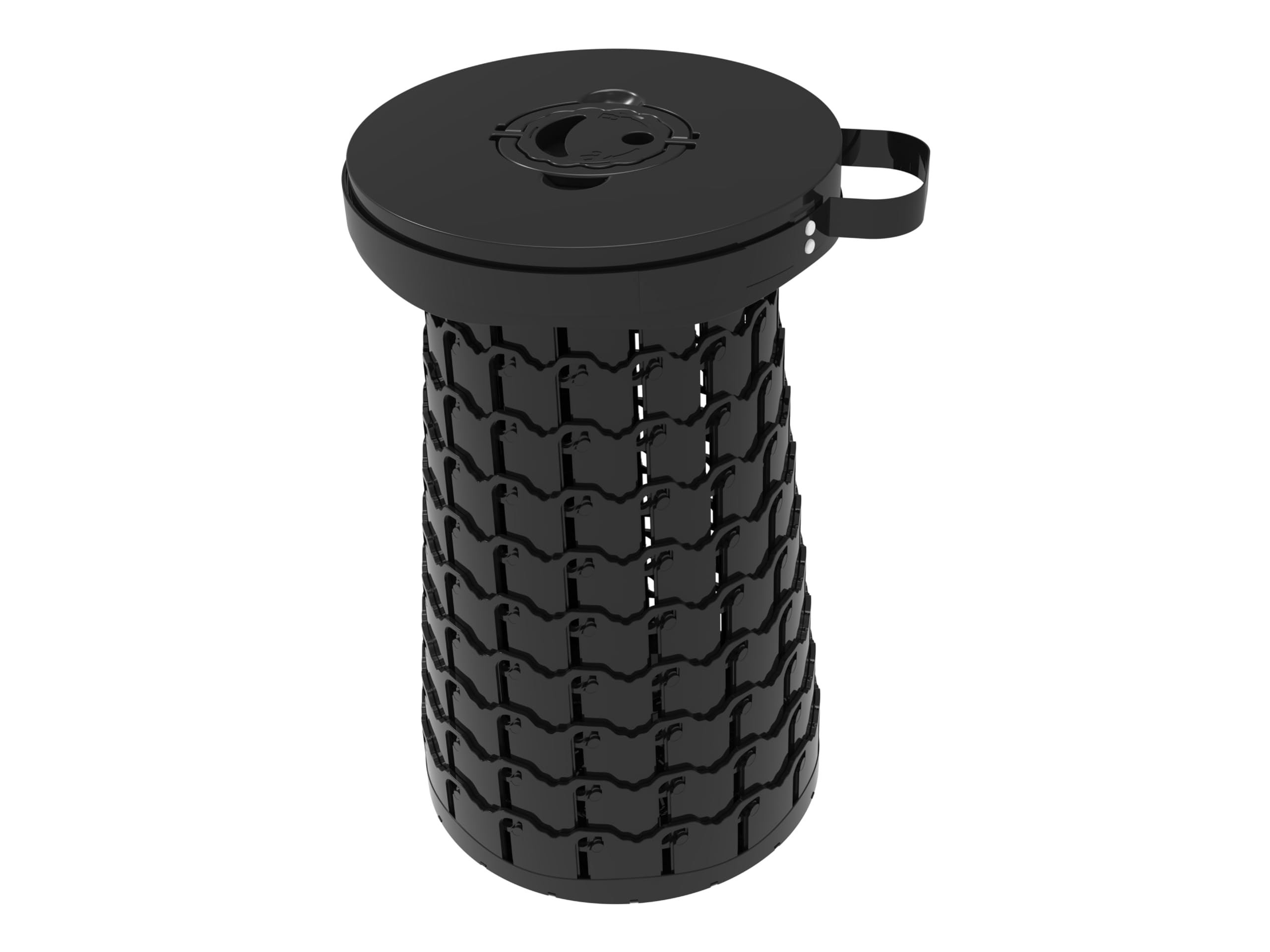 eBoutik - Portable Folding Telescoping Pop-Up Stool For Christmas, Winter Retractable & Adjustable Height, Lightweight Design, Perfect Seat for Travel - Xmas Camping, Fishing(Black)