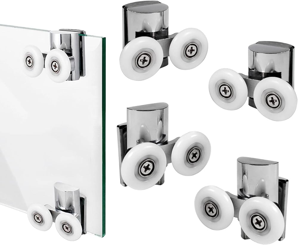KAFENDA Zinc Alloy Shower Door Rollers 23mm Twin Shower Door Runners 4pcs