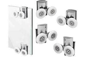 KAFENDA Zinc Alloy Shower Door Runners 23mm Twin Shower Door Rollers 2top 2bottom 4pcs
