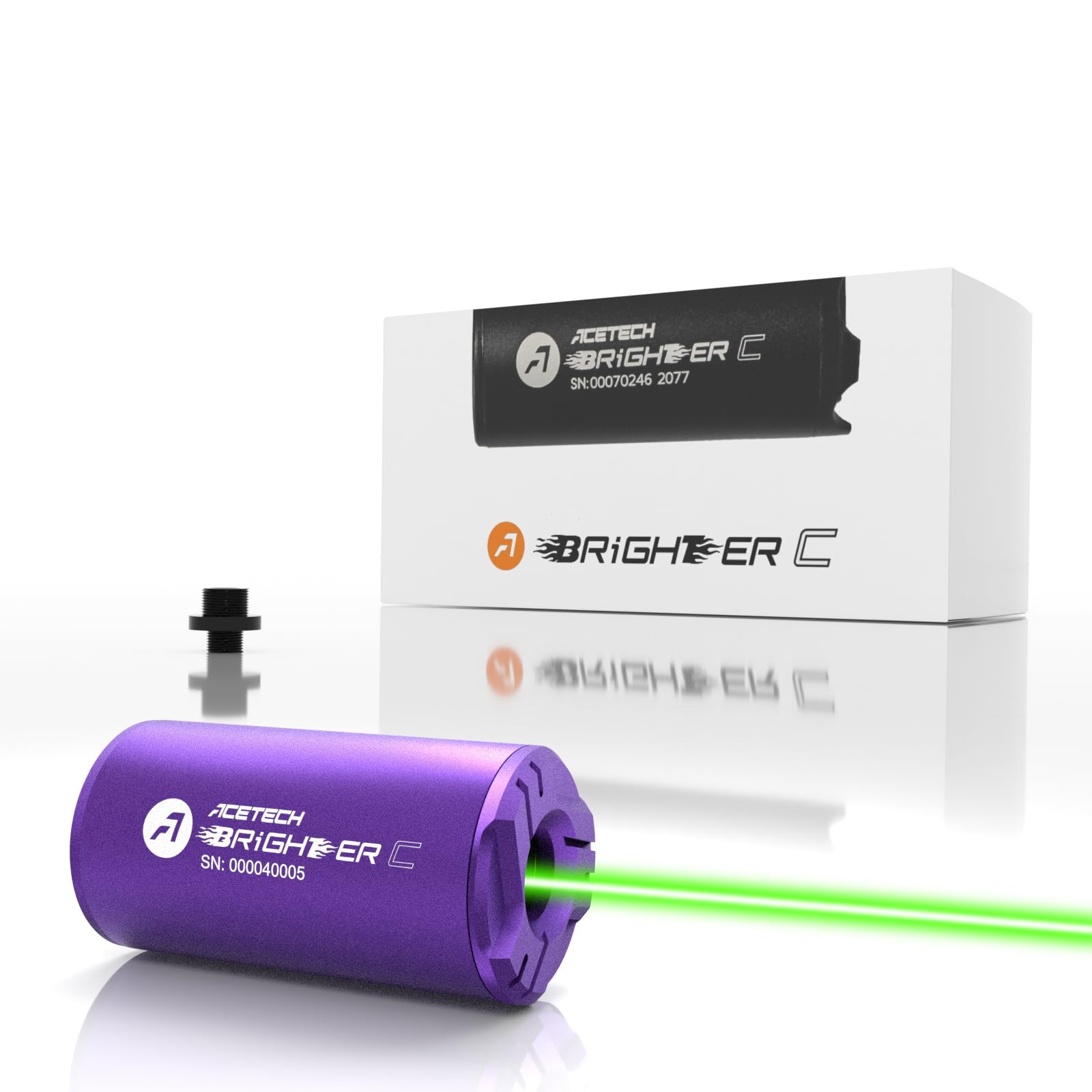 ACETECH Brighter C Tracer Unit 14mm CCW Negative Thread with M14 to M11 Adapter Compatible with Green and Gel BBs LED Beam and Flare Effect (Violet)