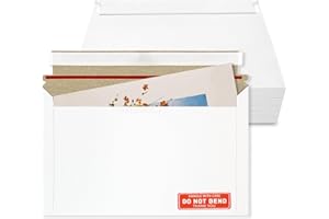 Cheardia 120 Pack Photo Document Mailers with Self Adhesive Seal, 13 x 9.25 Inch Rigid Mailers Stay Flat Cardboard Envelope w