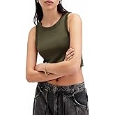 Allsaints Women's Tops Rina Cropped Tank Tarmac Green L