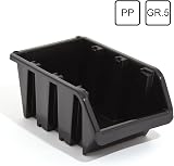 Prosperplast XL Size 5 Black Plastic Storage Bins (120 Pack) Stackable IN-Box view 3