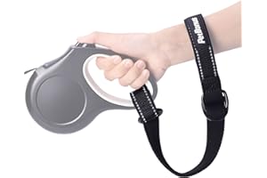 PetBonus Short Dog Leash, Safety Wrist Strap for Retractable Dog Leash, Reflective Design and Adjustable Soft Padded Handle, 