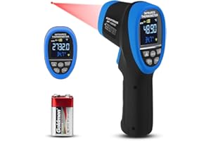 AOPUTTRIVER Infrared Thermometer AP-1500C Color LCD High Temp Thermometer Pyrometer IR Temperature Gun -58℉- 2732℉ (-50℃ to 1500℃),30:1 Distance Spot Ratio,Dual Laser and Flashlight（NOT for Human）