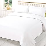 The House of Emily White 100% Cotton Duvet Cover Set 200 Thread Count Double