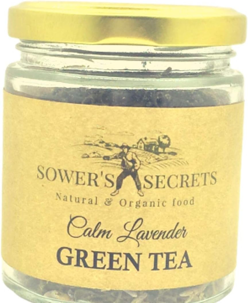 Sower's Secrets - Lavender Green Tea, 50gms | Loose Leaf | 1st Grade Premium Export Quality | Tea Leaves | for Stress Relief | 150 Cups