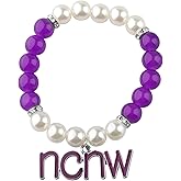 CHOORO Purple and White Beads Bracelet Sisterhood Sorority Jewelry for Women