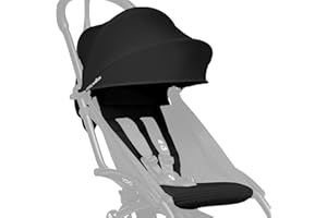 BABYZEN YOYO 6+ Color Pack, Black - Textiles Only: Seat Cushion, Matching Canopy & Zippered Back Pocket - Requires YOYO2 Fram