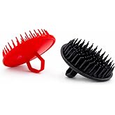 Scalp Massager Shampoo Brush Pack of 2 &ndash; Scalp Scrubber for Dandruff Removal, Exfoliating Hair Brush, Wet &amp; Dry for All Hair Types
