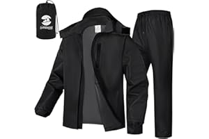 SaphiRose Men's Waterproof Rain Suit 2pcs/set Packable Rain Gear for Golf Motorcycle Fishing